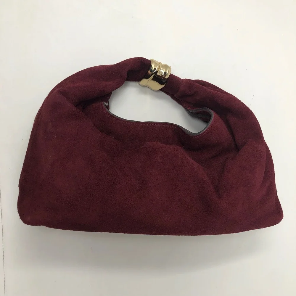 Madewell The Mini Pouch in Suede Cabernet Red Suede‎ NY139 NWT Hobo Purse